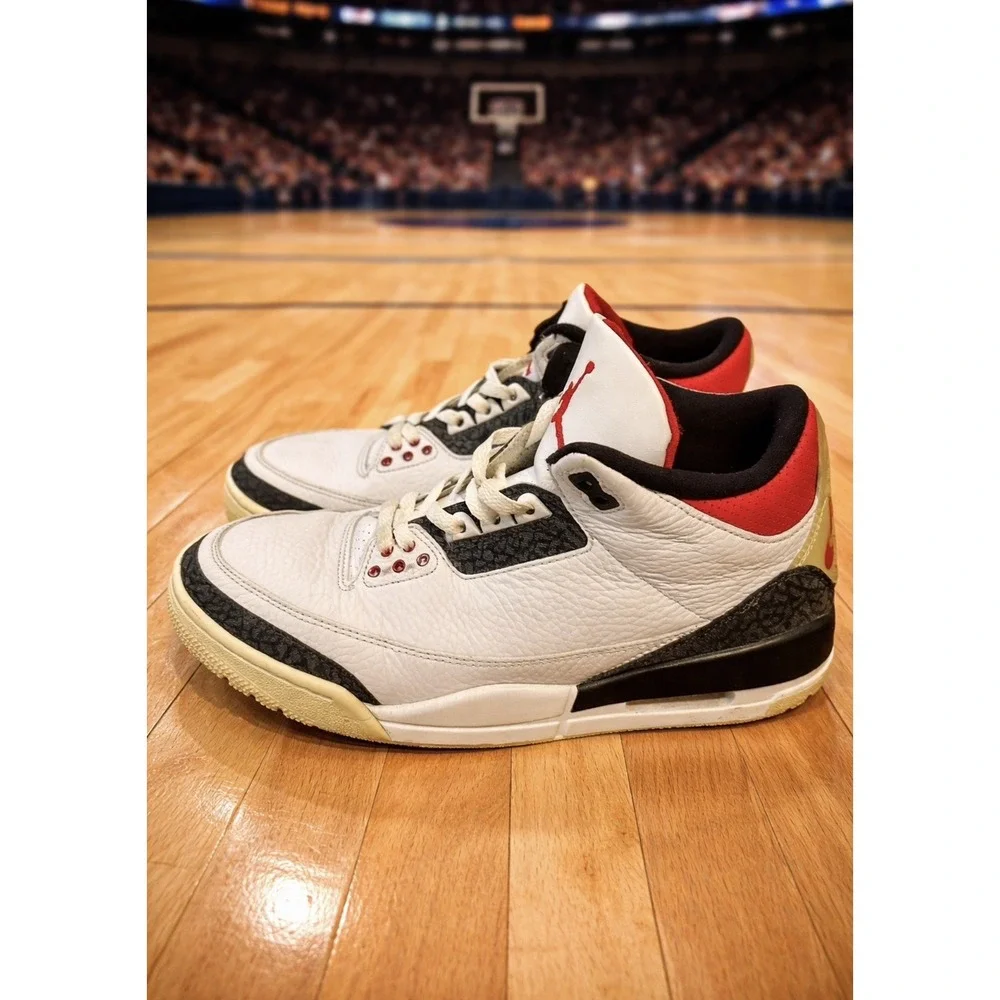 Nike Air Jordan 3 Retro SE Fire Red Denim CZ6431-100 Mens Size 8.5 2020 B101